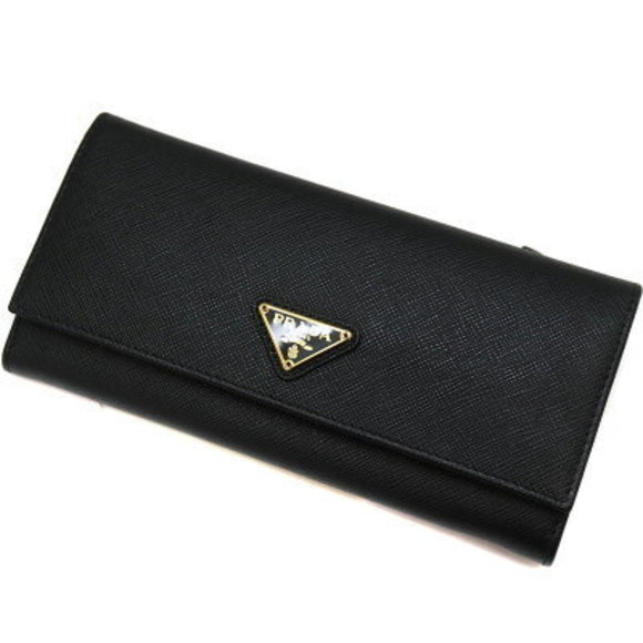 PRADA Long Wallet Leather Black - Picture 1 of 6